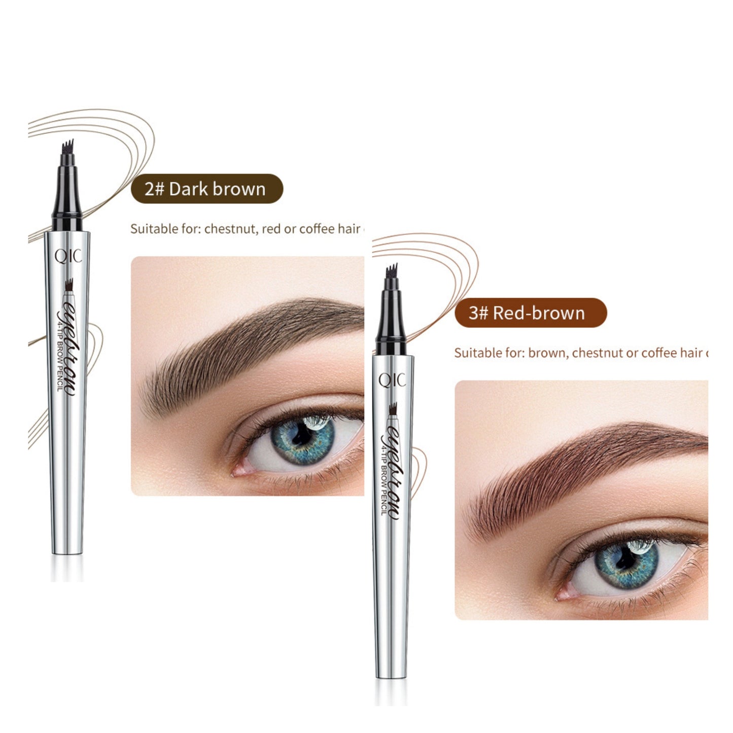 🔥köp 1 få 1 gratis🔥3D Vattentät Microblading Ögonbrynspenna 4 Gaffelspets Tatueringspenna