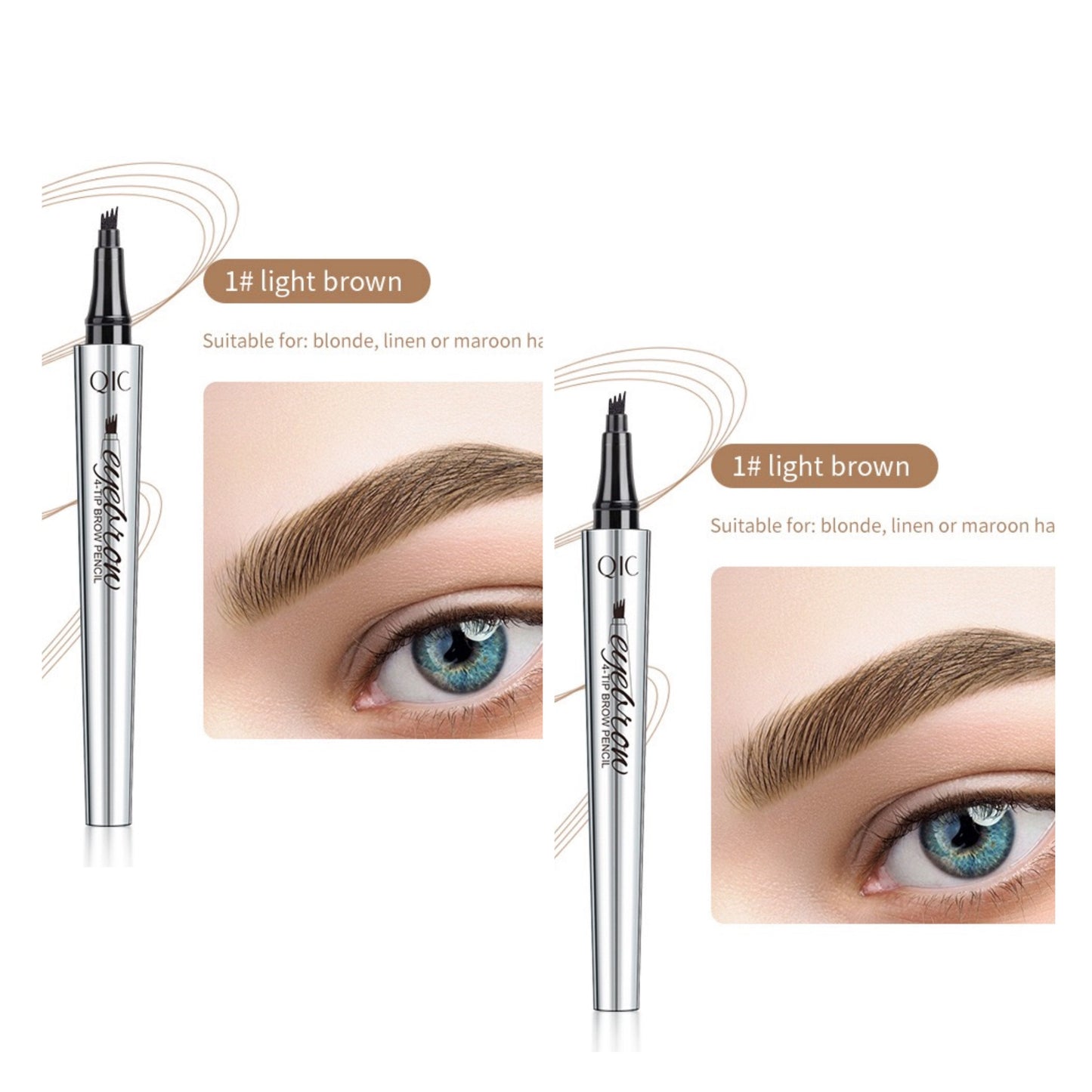 🔥köp 1 få 1 gratis🔥3D Vattentät Microblading Ögonbrynspenna 4 Gaffelspets Tatueringspenna